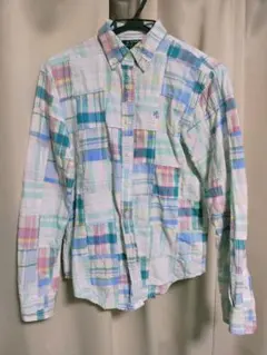 パッチワークシャツ長袖