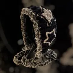 ボンネット　ヘッドドレス　バブーシュカ バラクラバ ブラック＆グレー星④