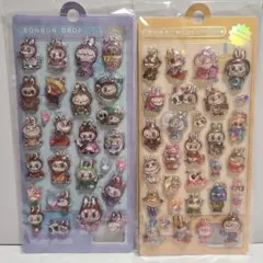 【ラブブ】ボンボンドロップ 水シール Labubu 立体 3D 2枚セット B③