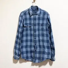 POLO RALPH LAUREN ネイビー系チェック長袖シャツチンストラップ付
