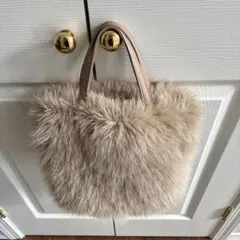 エコファー　ベージュバッグ