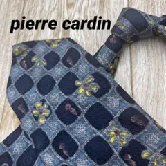 ✨極美品✨pierre cardin ネクタイ チェック 花柄 ネイビー シルク