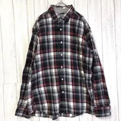 イッカ シャツ ブラウス 【L】 メンズ チェック柄 胸ポケット 長袖 おでかけ