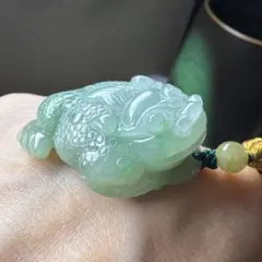 ☆天然☆無処理 本翡翠A貨 （青い氷種）精巧な彫刻 ネックレス 本物 