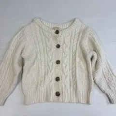 petit main アイボリー カーディガン S(80から90サイズ) 女の子