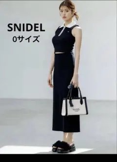 美品 SNIDEL スナイデル ポロカットセットアップ ブラック サイズ0