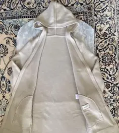 最終セール　FOXEY ロングフーディ　カーディガン カシミヤ100 グレージュ