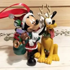 ディズニーストア　ミッキー　プルート　クリスマス　オーナメント　サンタ　トナカイ