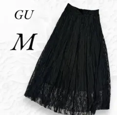 GU ジーユー スカート ブラック 黒 レース シンプル カジュアル キレイ