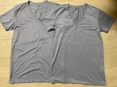 2枚セット　ユニクロ　エアリズムVネックT　ライトグレー　Mサイズ　インナー