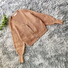 ROPE PICNIC【M相当】キャメル リブニットカーディガン 美品 Vネック