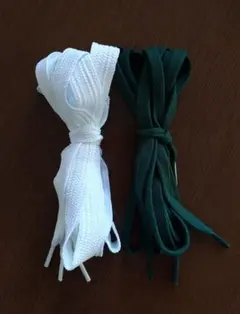 アディダス　靴ひも　ホワイト　グリーン　新品未使用　紐のみ