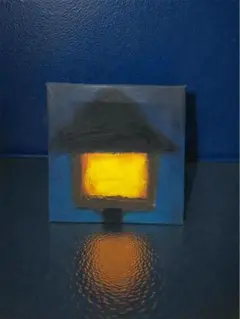 オイルパステル　抽象画 街灯絵画 小型　原画