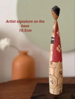 Vintage kokeshi signature 創作こけし18.5cm