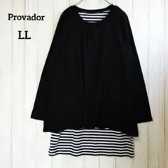 【大きいサイズ】LL レイヤードスタイル 長袖 Tシャツ 黒 ボーダー