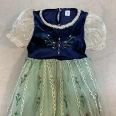 アナと雪の女王 アナ風　刺繍入り 半袖ワンピース