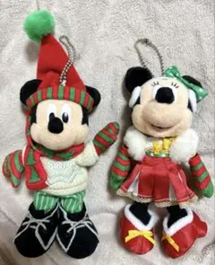 ②デイジー クリスマス 2008 ミッキー ミニー ぬいぐるみバッジ