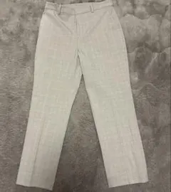 UNIQLO ユニクロ スマートアンクルパンツ L ベージュチェック ストレッチ