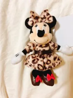 ミニー　ぬいぐるみチャーム　ブラウン　ヒョウ柄　ディズニーリゾート
