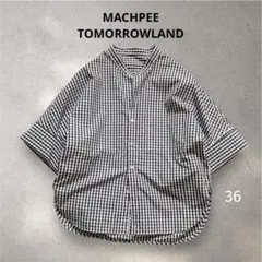 美品【マカフィートゥモローランド】ギンガムチェックドルマンブラウス　スキッパー