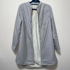新品　ロング　シャツ　ジャケット 裏ボア　静電防止　グレー　カジュアル　M