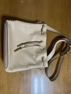 Cole Haan ベージュ レザー ショルダーバッグ