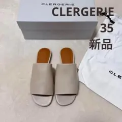 【新品】CLERGERIE ベージュ本革サンダル 35