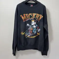 ミッキーマウス トレーナー USA製 バイカー柄 90年代