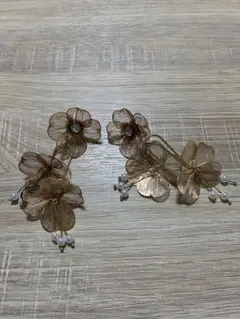 花モチーフ ゴールド　ピアス