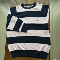 NAUTICA ニットセーター　ピンク/ネイビーのサムネイル