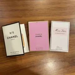 CHANEL N°5 & Chance, Miss Diorサンプルセット 新品