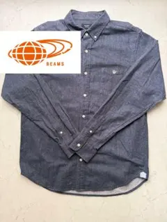 BEAMS シャツ XL グレー ワンポイント 美品