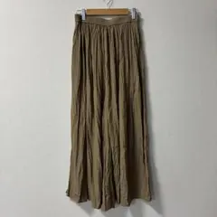 UNIQLO ユニクロ　ワッシャーサテンスカートパンツ ワイドパンツ ブラウン