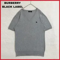 BURBERRY BLACK LABEL リネン混紡 サマーニット ホース刺繍