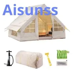 Aisunss エアーテント 防水、簡単設営、収納袋付き、キャンプ