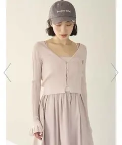【お値下げしました】Lily BrownウォッシャブルVネックニットカーディガンのサムネイル