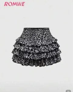 SHEIN レオパード柄 フリルミニスカート