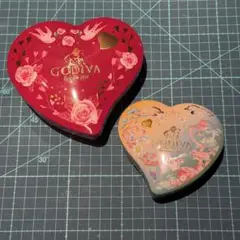 GODIVA ハート缶 2個セット 空き缶