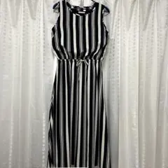 AND SEARCH アンドサーチ ノースリーブ　ワンピース　ストライプ　ロング