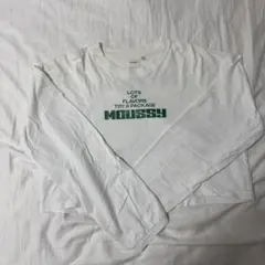 MOUSSY クロップドTシャツ ホワイト