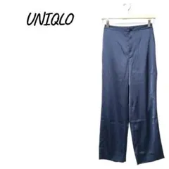 UNIQLO【M】 サテンリラックスストレートパンツ 光沢感 オフィスカジュアル