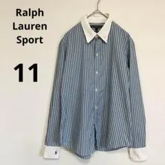 ラルフローレン スポーツ 11 M相当 ストライプ シャツ ブルー パープル