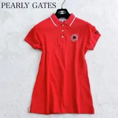 PEARLY GATES✨ゴルフウェア レディース 半袖ポロシャツ 赤 Lサイズのサムネイル
