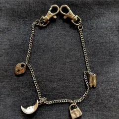 バックチャーム アクセサリー キーホルダー シルバー 月鞄パンプス鍵穴