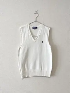 美品‼️ ラルフローレン ニット ベスト アイボリー XXL NO2397 - メルカリ