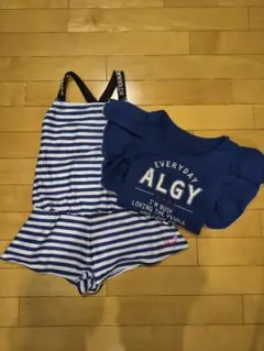 ALGY キッズ 水着 セパレート ボーダー柄