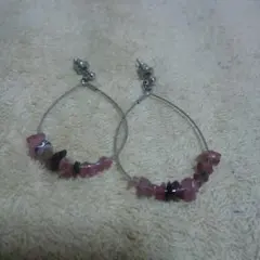 天然石フープピアス