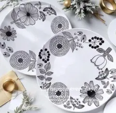 北欧風花柄食器18cm 2点セット