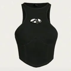 【SHEIN 】文字パッチ フレアヘム タンクトップ　　着用画像ありのサムネイル