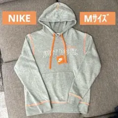 【NIKEナイキ】フード付きパーカー グレー オレンジ 【メンズMサイズ】